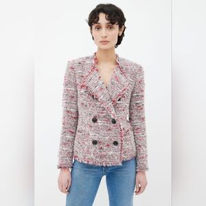 Isabel Marant Etoile Tweed Boucle Knit Peacoat Blazer Jacket Size 42 US 10 XL